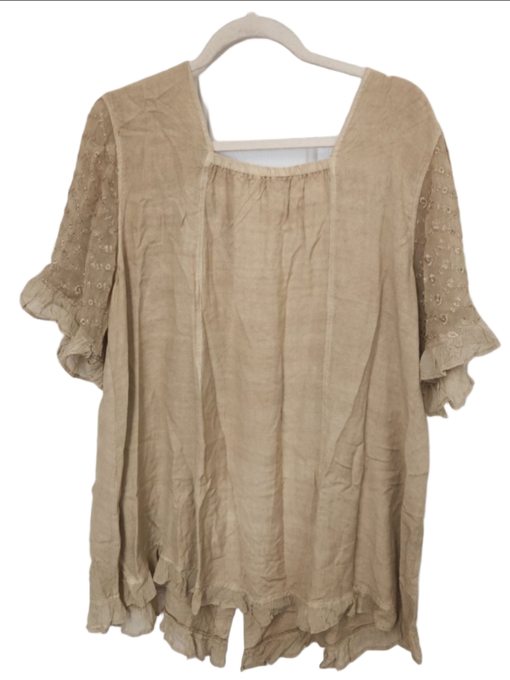 Roaman Beige Embroidered Tunic Top Plus Size 22W - Picture 4 of 11